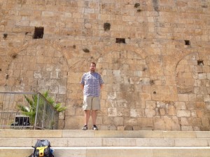 Standing in front of the eastern Hulda Gates on the steps of the Southern Wall